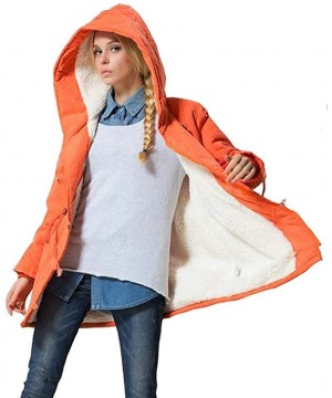 Thermal Underwear Women Winter Fleece Coat Long Sleeve Hooded Outdoor Wind Warm Zip Pocket Jacket - A-orange - CX19232WD58