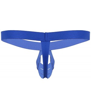 G-Strings & Thongs Men's Elastic Straps Thongs G-String T-Back Lifter Lingerie Jock Straps Underwear - Blue - CK18XOUK0UW