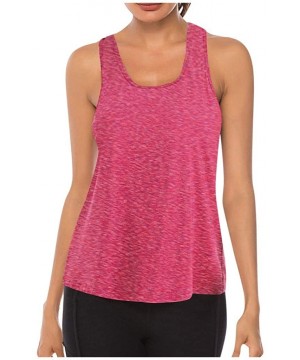 Tops Women Workout Tops Mesh Racerback Tank Yoga Shirts Gym Clothes - D-pink - CI190ZXCXMI