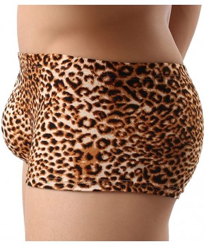 G-Strings & Thongs Sexy Men's Low Waist Bamboo Thong Leopard Underwear - Yellow-1 - CS1899UEOHO