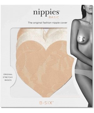 Accessories Women's Creme Heart Waterproof Adhesive Fabric Nipple Cover Pasties (Size Small) - CJ11396UZJ5