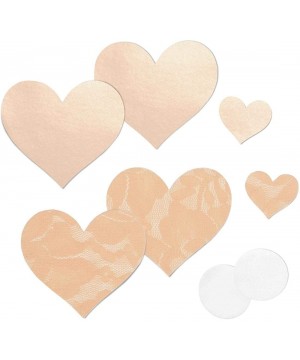 Accessories Women's Creme Heart Waterproof Adhesive Fabric Nipple Cover Pasties (Size Small) - CJ11396UZJ5