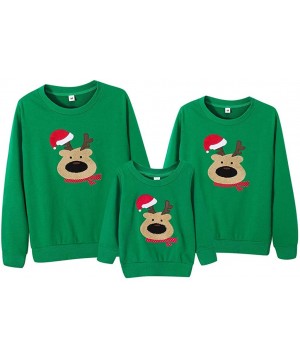 Bustiers & Corsets Matching Family Pullover Christmas PJ's with Christmas Hat Printed Long Sleeve Round Neck Sweater Top Homw...