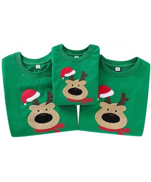 Bustiers & Corsets Matching Family Pullover Christmas PJ's with Christmas Hat Printed Long Sleeve Round Neck Sweater Top Homw...