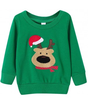 Bustiers & Corsets Matching Family Pullover Christmas PJ's with Christmas Hat Printed Long Sleeve Round Neck Sweater Top Homw...