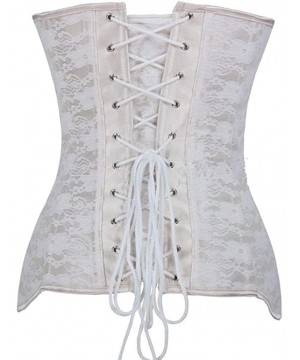 Bustiers & Corsets Women's&Ladies Sexy Steel Bone Lace Overlay Corset Waist Training Underbust Bustier for Bride - Champagne ...