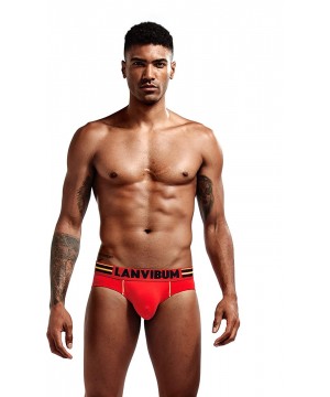 G-Strings & Thongs Mens Sexy Bikini Jockstrap Sexy Underwear for Men G-String Thong - Red - CH1978Q69X0