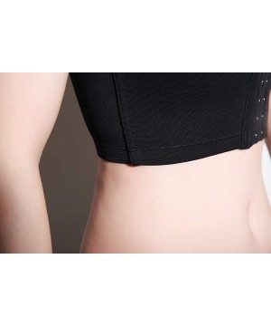 Bustiers & Corsets Front 3 Row Hook Elastic Breathable Chest Binder Tomboy Trans Lesbian - Black - CI18EL6NIUW