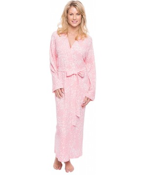 Robes Thermal Robes for Women- Bathrobes for Women- Long Robes for Women - Leopard Pink/Grey - CN12N5GBI00