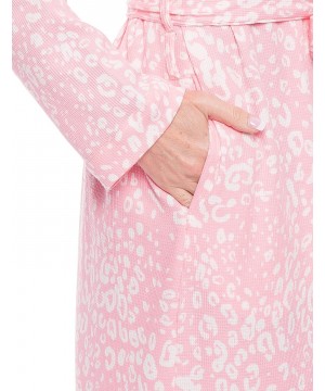 Robes Thermal Robes for Women- Bathrobes for Women- Long Robes for Women - Leopard Pink/Grey - CN12N5GBI00