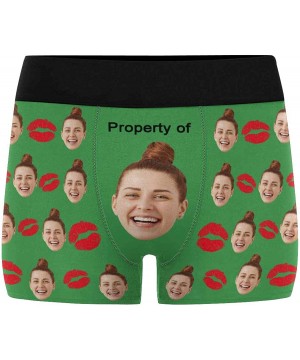 Boxers Custom Face Boxers Property of Girlfriend Face White Personalized Face Briefs Underwear for Men - Multi 9 - C018A4X28DR