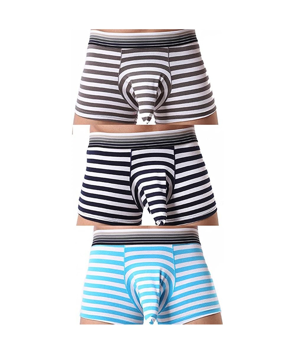 Boxer Briefs Elephant Trunk Striped Cotton Pouch Boxer Briefs Airplane Sexy Underwear for Men - Pk4 - C1186Q8YZ5M