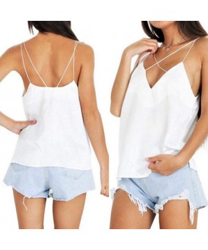 Shapewear Tank Tops for Women's V-Neck Vest with T-Shirt Halter Vest - White - C318RWGTNUW