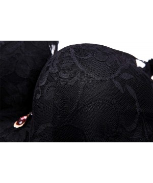 Bras Women Push-Up Bra Plus Size Lace Underwire Minimizer Bra Soft Everyday Bra - Black - CT18TGN762L