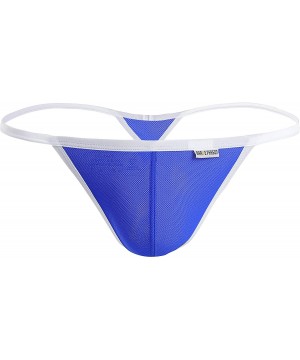 G-Strings & Thongs Men's Sexy Micro Thong Underwear Bikini T-Back G-String 65 - Blue - C218NAG3KZA