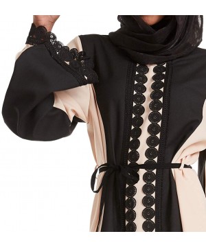 Robes Women's Muslim Dress Saudi Arab Soft Robe Ethnic Clothes Abaya Dress - Khaki C - CC1978NMGCH