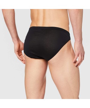 Briefs Men's Cotton Sporty Bikini Brief - Black - CY1111AEE4H