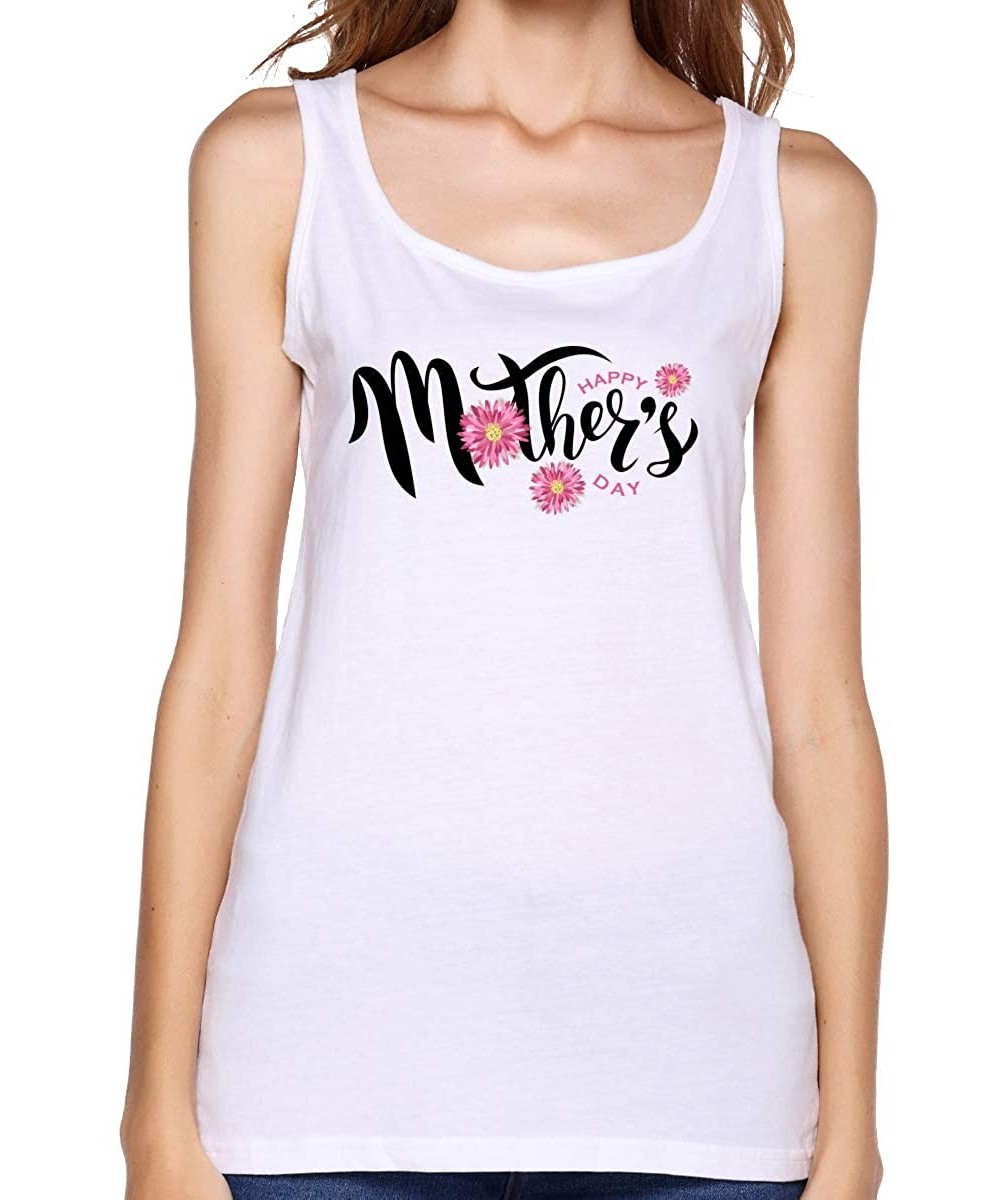 Camisoles & Tanks Happy Mother's Day Women's Sports Vest Shirts - White - C4197HMXDWO