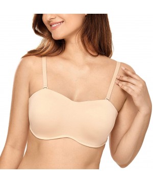 Bras Women's Seamless Invisible Underwire Minimizer Strapless Bra for Large Bust - Beige - C618TTSKMDQ