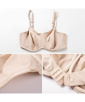 Bras Women's Seamless Invisible Underwire Minimizer Strapless Bra for Large Bust - Beige - C618TTSKMDQ