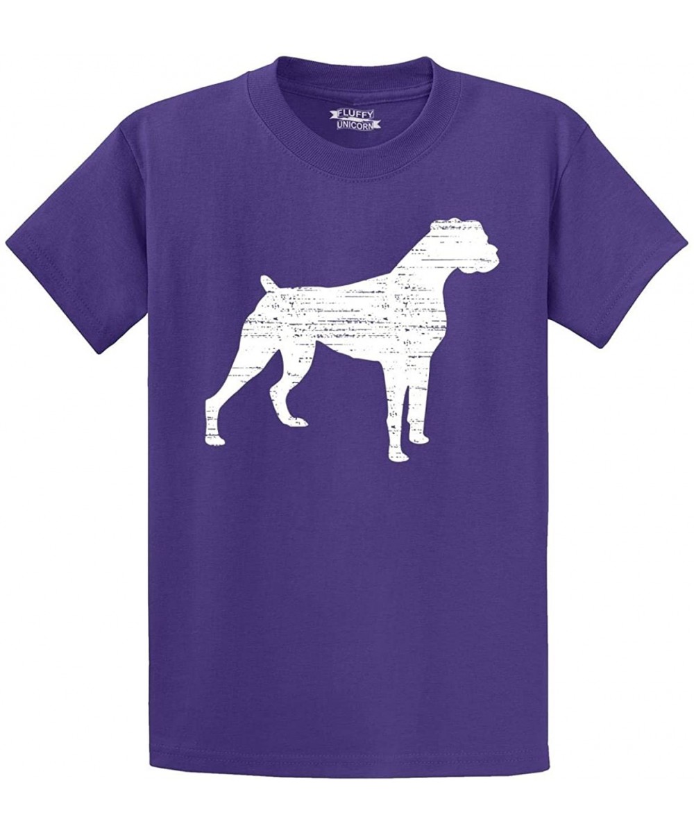 Boxers Men's Boxer Dog T-Shirt - Purple - CK18TZ0UQ62