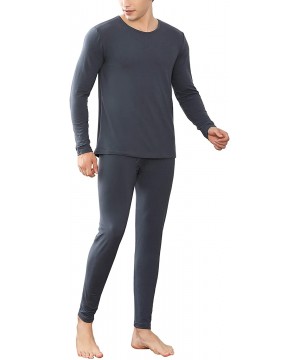 Thermal Underwear Men's Thermal Underwear Set Long Johns Ultra Soft Top and Bottom - Cement Gray - CX18WUSAROI