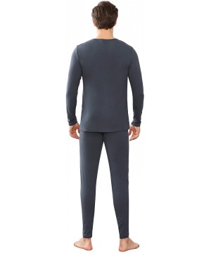 Thermal Underwear Men's Thermal Underwear Set Long Johns Ultra Soft Top and Bottom - Cement Gray - CX18WUSAROI