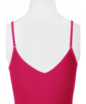 Shapewear Women's Racerback Tank Top Ribbed Cotton Bodysuits - 044-rose Fuchsia - C018TRCTC94