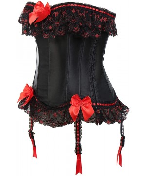 Bustiers & Corsets Women's Bustiers Corsets Waist Cincher Party Girdle Garments with Garter Belts Black XL - CX18HSW2SC6