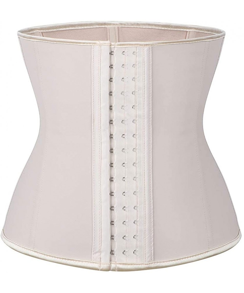 Bustiers & Corsets Women's Latex Underbust Corset Waist Training Cincher 9 Steel Boned - Beige - C91280DWECH