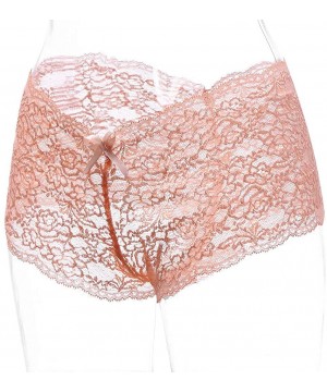 Tops Women's Clothing-Panties Boyshort Panty Thongs Bikini Hipster Open Crotch Soft Lace Edge Panties(1-2 or 6 Pack) - C-oran...