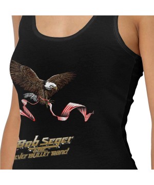 Camisoles & Tanks Bob Seger and The Silver Bullet Band Women Sexy Tank Particular Vest T-Shirt Black - Black - C219D4454AW