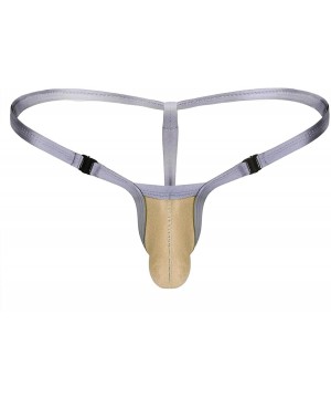 G-Strings & Thongs Men's Sexy Bulge Pouch Thongs Jockstrap G-String Bikini Briefs Thong Underwear - Gold - CT19CSAERCQ