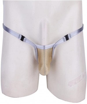 G-Strings & Thongs Men's Sexy Bulge Pouch Thongs Jockstrap G-String Bikini Briefs Thong Underwear - Gold - CT19CSAERCQ