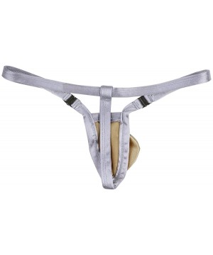 G-Strings & Thongs Men's Sexy Bulge Pouch Thongs Jockstrap G-String Bikini Briefs Thong Underwear - Gold - CT19CSAERCQ