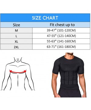 Undershirts Slimming Body Shaper Vest for Men Compression Shirt Workout Tank Tops Tummy Control Undershirts - Black 2 - C6192...