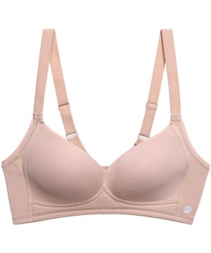 Bras Women's Demi Cup Breathable Hole Wire-Free Low Impact Sports Bra - Pink - CA18HCUOSOI