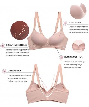 Bras Women's Demi Cup Breathable Hole Wire-Free Low Impact Sports Bra - Pink - CA18HCUOSOI