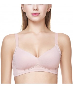 Bras Women's Demi Cup Breathable Hole Wire-Free Low Impact Sports Bra - Pink - CA18HCUOSOI