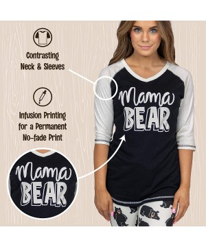 Sets Women's Leggings and Tees- Pajama Separates- Cozy Loungewear for Women - Mama Bear Womens Pajama Shirt - CP189YOG4D7