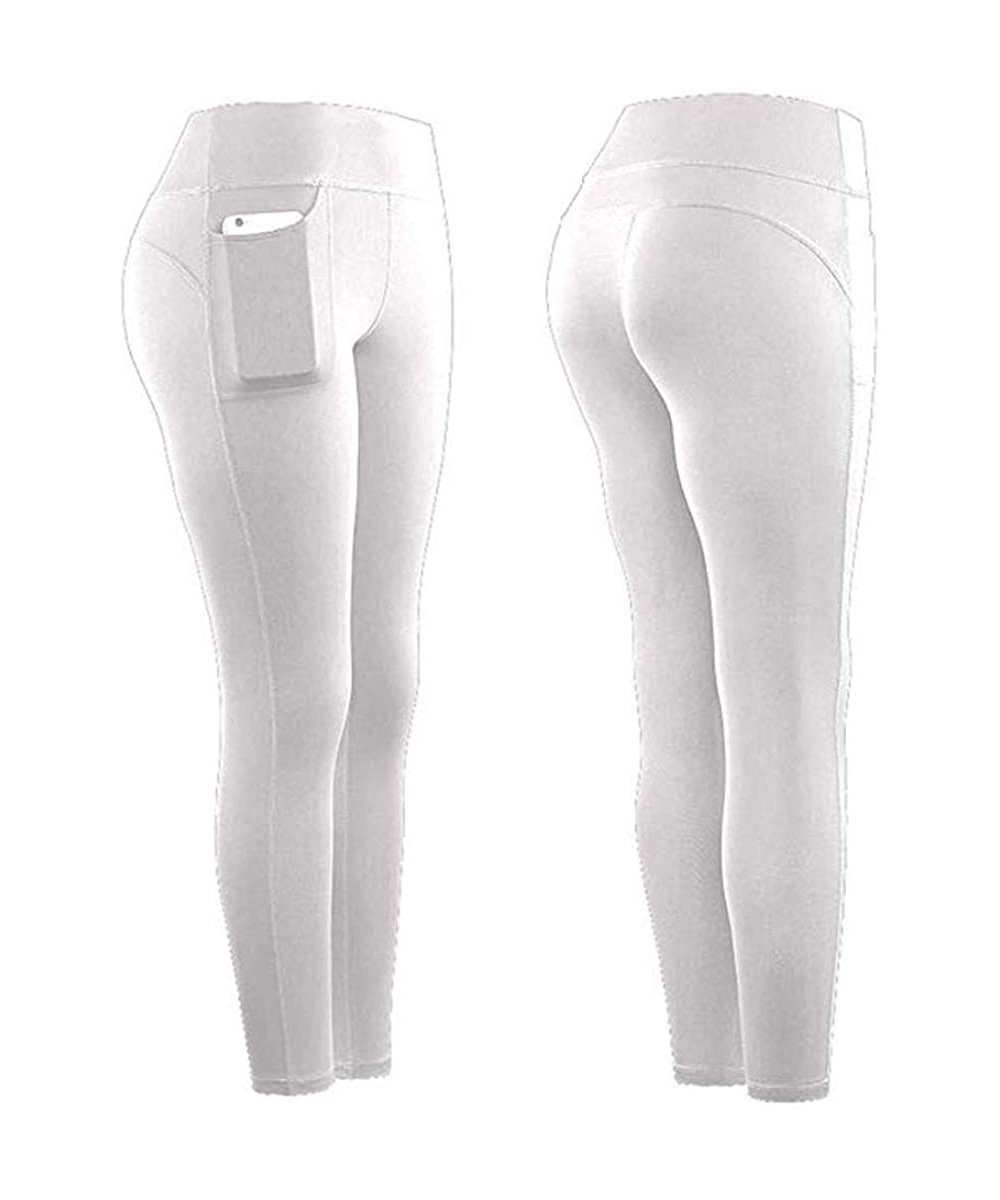 Tops Women Pants Women High Waist Sports Gym Yoga Running Fitness Leggings Pants Workout Clothes - Z25 White - C71932NHIMA