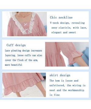 Nightgowns & Sleepshirts Summer Pajamas Skirt- Home Service Women's Nightdress- Cotton Long Pajamas - Pink - C419DLHWKR0