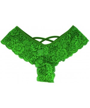 Sets Women's Sexy Lace Panties Designed Back Undies G-String Briefs Underwear - Green - C218S9GA46E