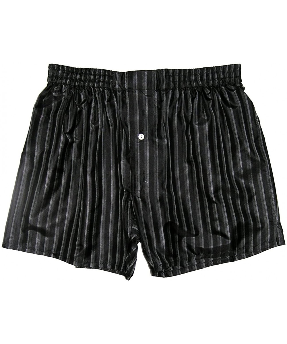 Boxers Stripes Noir Silk Boxers Black - CX11ZOLZ8F9