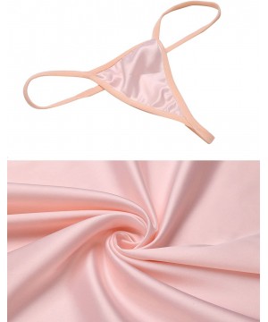 Slips Women Satin Nightgown Lace Lingerie Chemise Spaghetti Strap Sleepwear - Pink - CL188AYDZ86