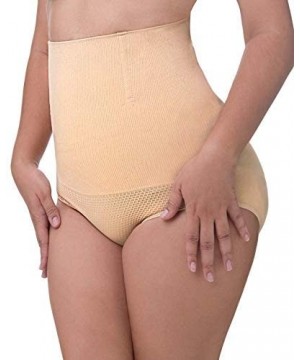 Shapewear Womens High Waist Shapewear Body Shaper Panties - Cream Beige - CF1955NL5KN