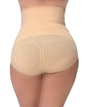 Shapewear Womens High Waist Shapewear Body Shaper Panties - Cream Beige - CF1955NL5KN