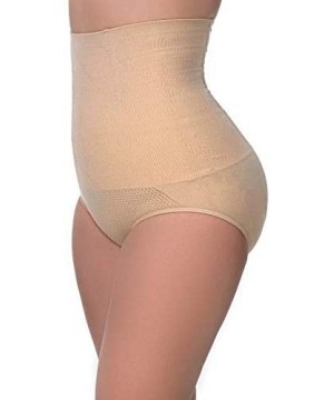 Shapewear Womens High Waist Shapewear Body Shaper Panties - Cream Beige - CF1955NL5KN