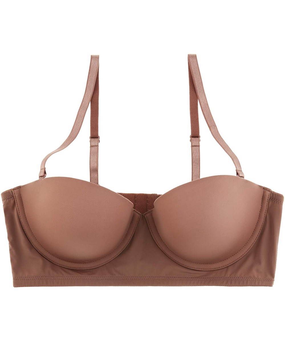 Bras Women's Convertible Adjustable Long Line Bra with Underwire and Molded Cups Single - Toasted Almond - CW1838W2775