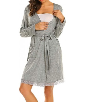 Nightgowns & Sleepshirts Maternity Nightdress Womens Pregnant Nursing Nightgown Dress Striped Nightwear Dress for Breastfeedi...